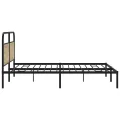 Cadre de lit en métal sans matelas chêne sonoma 180x200 cm
