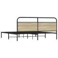 Cadre de lit en métal sans matelas chêne sonoma 180x200 cm