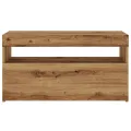 Meubles TV avec lumières LED 2 pcs chêne artisanal