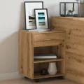 Armoire roulante chêne artisanal 46x36x59 cm bois d'ingénierie
