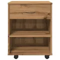 Armoire roulante chêne artisanal 46x36x59 cm bois d'ingénierie