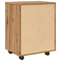 Armoire roulante chêne artisanal 46x36x59 cm bois d'ingénierie