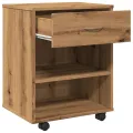 Armoire roulante chêne artisanal 46x36x59 cm bois d'ingénierie