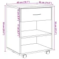 Armoire roulante chêne artisanal 46x36x59 cm bois d'ingénierie