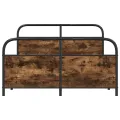 Cadre de lit en métal sans matelas chêne fumé 137x190 cm