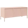 Meuble TV rose 101,5x39x43,5 cm acier laminé à froid