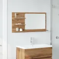  Armoire à miroir de salle de bain chêne artisanal 90x11x45 cm