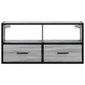 Meuble TV sonoma gris 80x31x39,5 cm bois d'ingénierie et métal