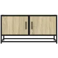Meuble TV chêne sonoma 80x34,5x40 cm bois d'ingénierie et métal