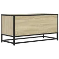 Meuble TV chêne sonoma 80x34,5x40 cm bois d'ingénierie et métal