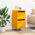 Buffet jaune moutarde 35x39x73,5 cm acier laminé à froid