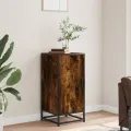 Buffet chêne fumé 35,5x35x76 cm bois d'ingénierie et métal