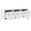 Meuble TV blanc 101,5x39x43,5 cm acier laminé à froid