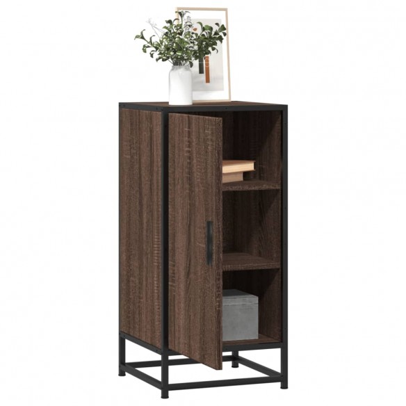 Buffet chêne marron 35,5x35x76 cm bois d'ingénierie et métal