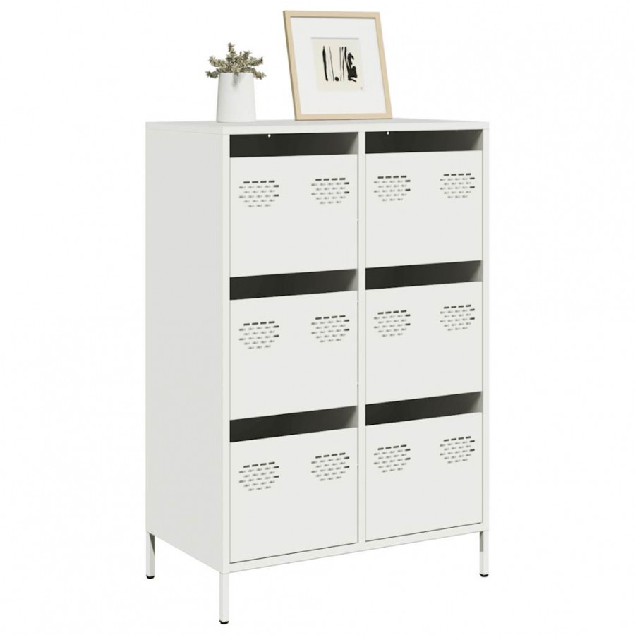 Buffet haut blanc 68x39x101,5 cm acier