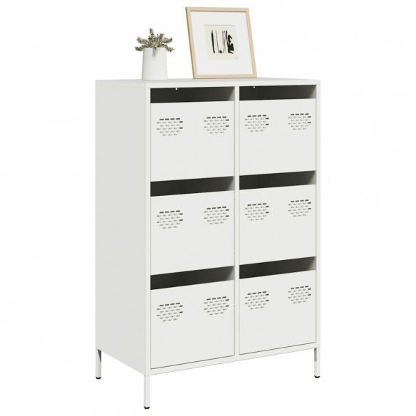 Buffet haut blanc 68x39x101,5 cm acier