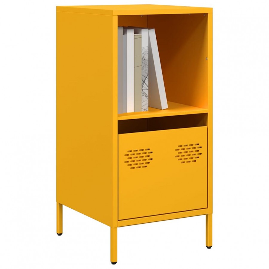 Buffet jaune moutarde 35x39x73,5 cm acier laminé à froid