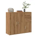 Buffet chêne artisanal 91x29,5x75 cm bois d'ingénierie
