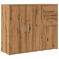 Buffet chêne artisanal 91x29,5x75 cm bois d'ingénierie