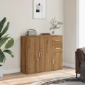 Buffet chêne artisanal 91x29,5x75 cm bois d'ingénierie