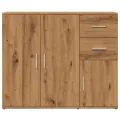 Buffet chêne artisanal 91x29,5x75 cm bois d'ingénierie