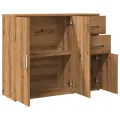 Buffet chêne artisanal 91x29,5x75 cm bois d'ingénierie