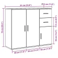 Buffet chêne artisanal 91x29,5x75 cm bois d'ingénierie