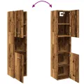 Armoire de salle de bain suspendue vieux bois bois d'ingénierie