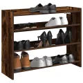 Étagère à chaussures chêne fumé 80x25x61,5 cm bois d'ingénierie