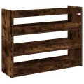 Étagère à chaussures chêne fumé 80x25x61,5 cm bois d'ingénierie
