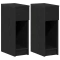 Tables de chevet avec tiroir 2 pcs chêne noir 20x36x60 cm