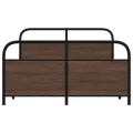Cadre de lit en métal sans matelas chêne marron 140x200 cm