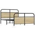 Cadre de lit en métal sans matelas chêne sonoma 140x190 cm