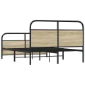 Cadre de lit en métal sans matelas chêne sonoma 140x190 cm