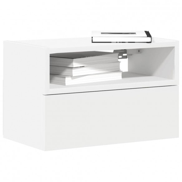 Tables de chevet murales 2 pcs blanc 45x26x28,5 cm