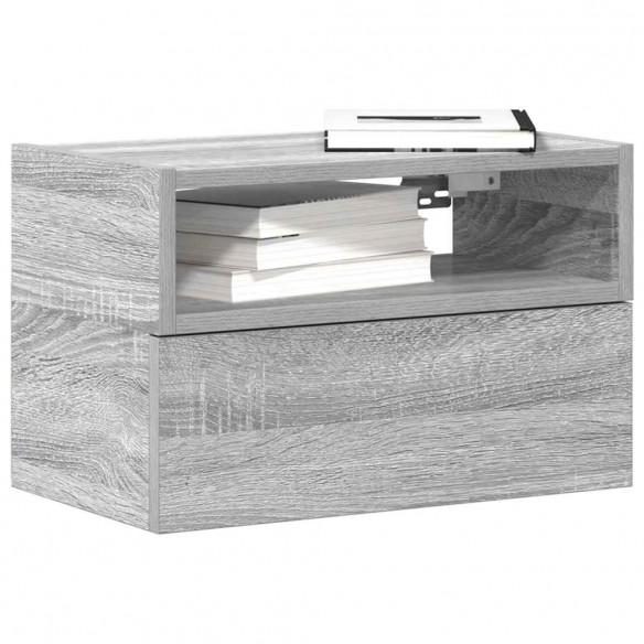 Tables de chevet murales 2 pcs sonoma gris 45x26x28,5 cm