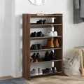 Étagère à chaussures chêne marron 60x25x100 cm bois ingénierie