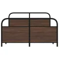 Cadre de lit en métal sans matelas chêne marron 137x190 cm