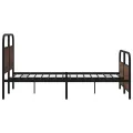 Cadre de lit en métal sans matelas chêne marron 137x190 cm