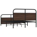 Cadre de lit en métal sans matelas chêne marron 137x190 cm
