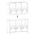 Buffet blanc 101,5x39x73,5 cm acier laminé à froid