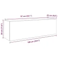 Armoire murale de bain gris béton 100x25x30cm bois d'ingénierie