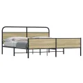 Cadre de lit en métal sans matelas chêne sonoma 193x203 cm