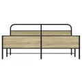 Cadre de lit en métal sans matelas chêne sonoma 193x203 cm