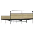 Cadre de lit en métal sans matelas chêne sonoma 193x203 cm