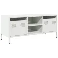 Meuble TV blanc 101,5x39x43,5 cm acier laminé à froid