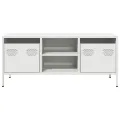 Meuble TV blanc 101,5x39x43,5 cm acier laminé à froid