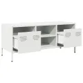 Meuble TV blanc 101,5x39x43,5 cm acier laminé à froid
