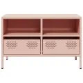 Meuble TV rose 68x39x43,5 cm acier laminé à froid