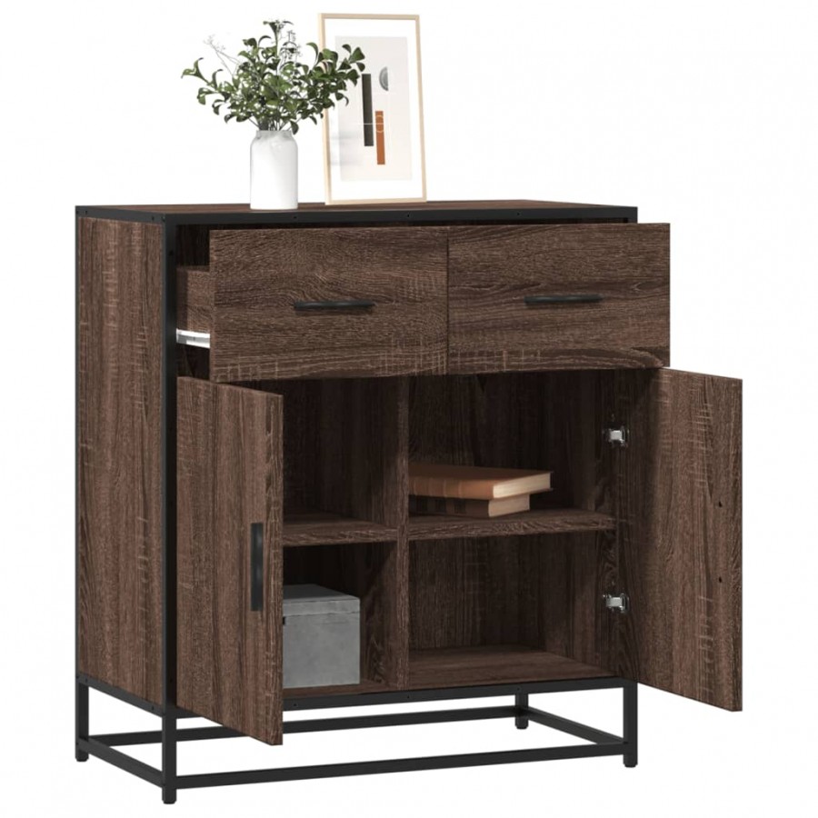 Buffet chêne marron 68x35x76 cm bois d'ingénierie